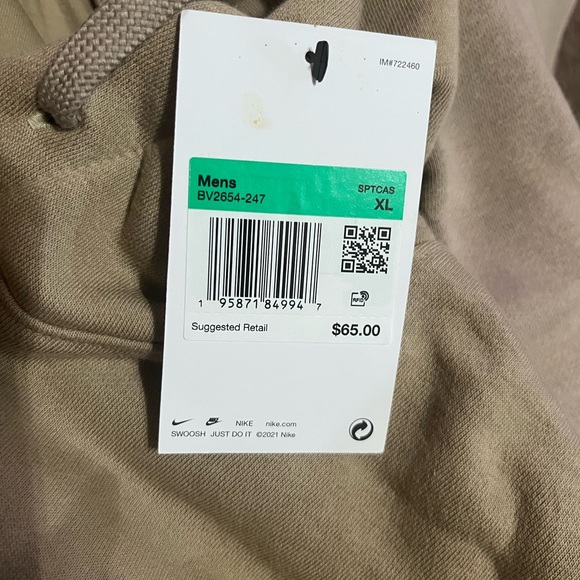 Nike Men's Beige Hoodie - Picture 3 of 4